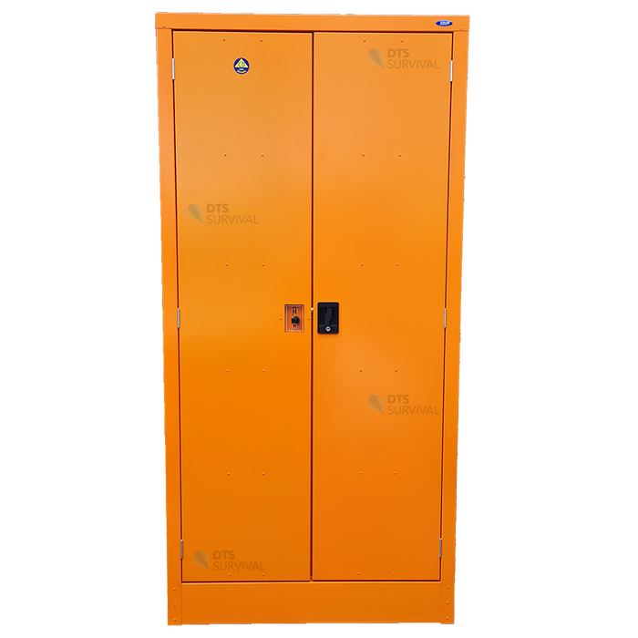 Civil Defence Large Empty Orange Cabinet 2054 (H) x 1000 (W) x 460 (D)cm