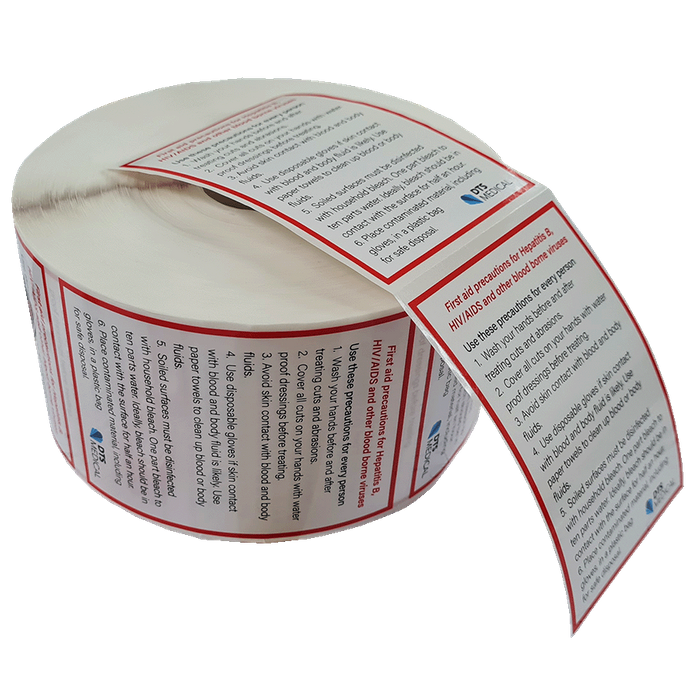 First Aid Warning Hepatitis Sticker 9.5cm x 7cm - Image 2