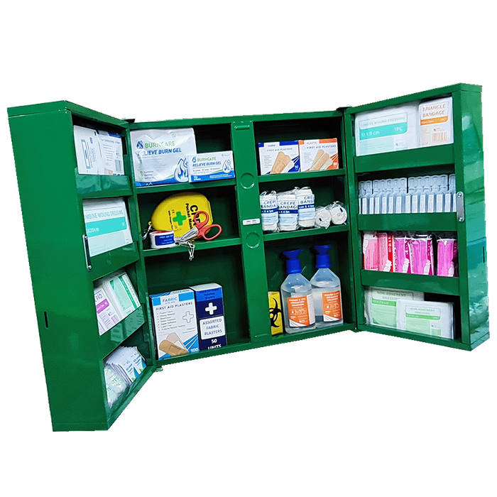 First Aid Metal Box Double Door X Large Wall Mountable Green Empty size 53 x 53 x 20cm - Image 3