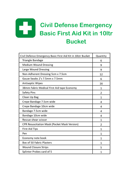 Civil Defence First Aid Kit in a Bucket - Image 2