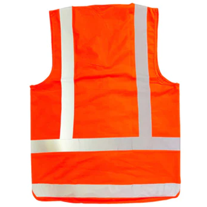 Hi Viz Orange Safety Vest with Silver Reflective Tape TTMC-W size Small - Image 2