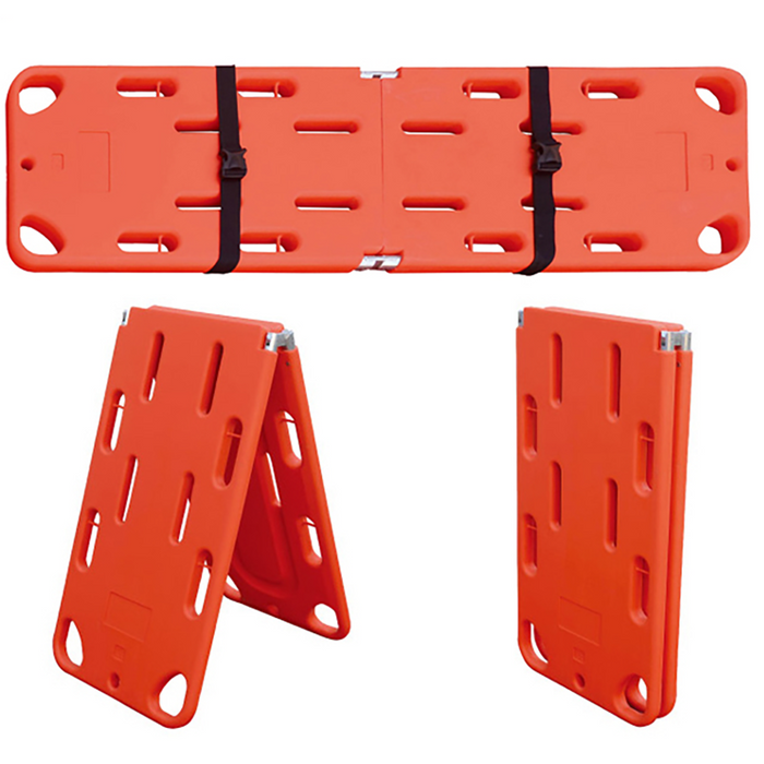 Patient Backboard SF with Straps Lightweight Durable Plastic Folds once in the middle