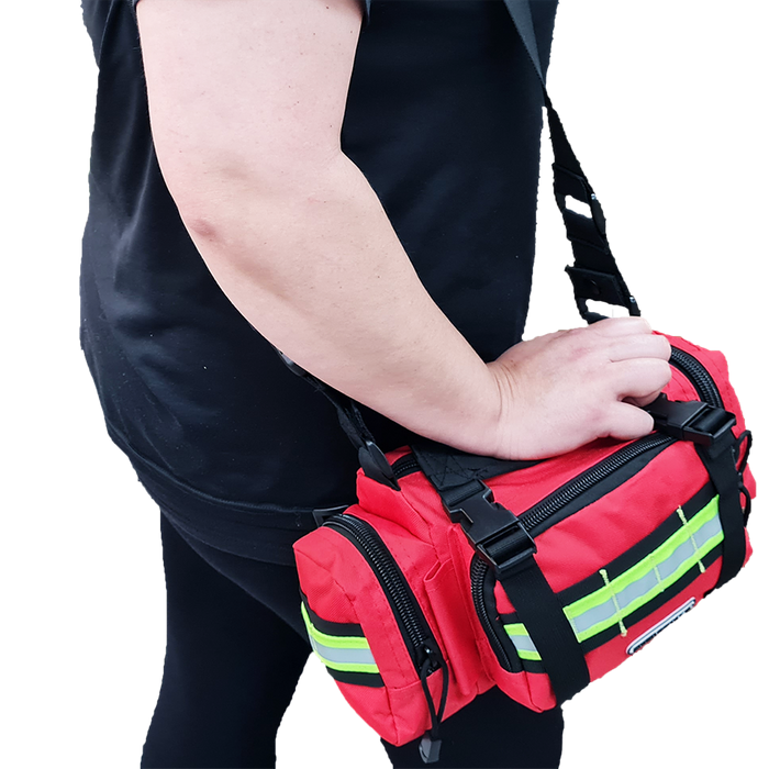 Personal Trauma First Aid Kit in EM13.007 Bag that can be used as sling bag, hand carry, or waist belt carry - Image 3