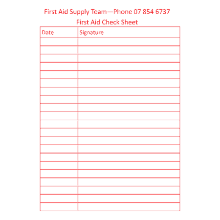 FAST check first aid kit sticker 4 to page