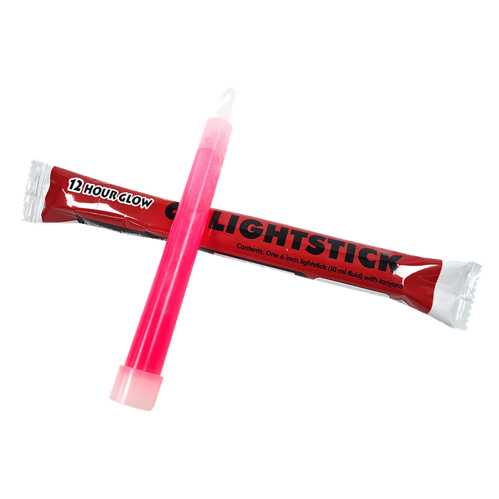 Light Stick Bright Red 6 inch - picture taken in light so item does not correctly show how bright it is - up to 12 hours