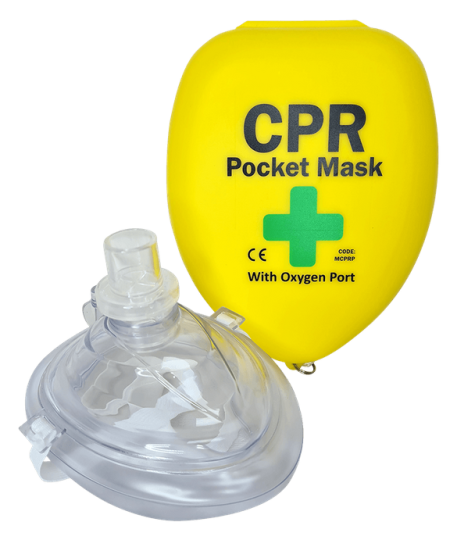 CPR Pocket Mask with Port for Oxygen Connection