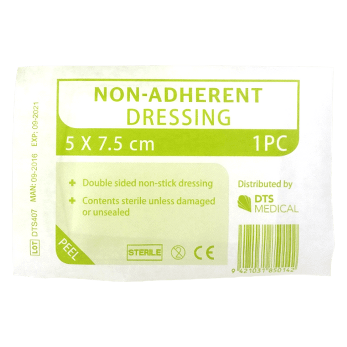 Non Adherent Dressings 7.5cmx5cm Sterile Single