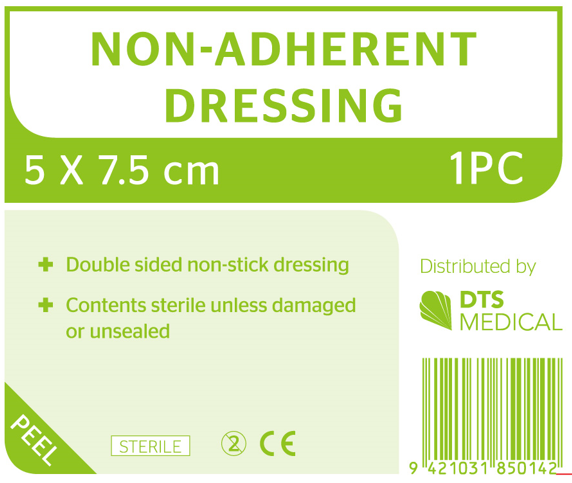 Non Adherent Dressings 7.5cmx5cm Sterile Single - Image 2