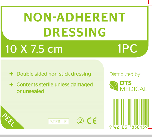 Non Adherent Dressings 10cm x 7.5cm Sterile Single - Image 2