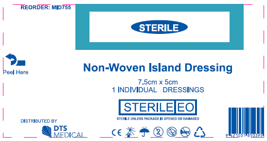 Island Dressing Adhesive Non Woven 7.5cm x 5cm Single Sterile - Image 3