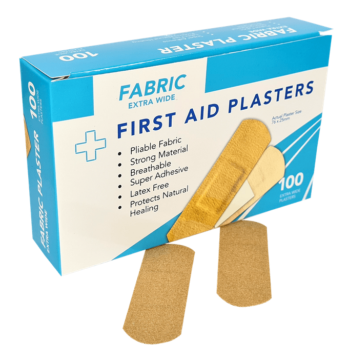 Fabric X wide Plasters Skin Colour 25mm x 76mm 100's Boxed