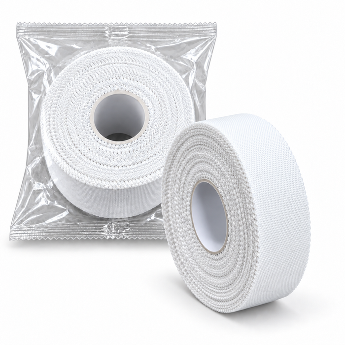 Sports Tape Fabric Single Roll Wrapped 25mm x 13.7m - White