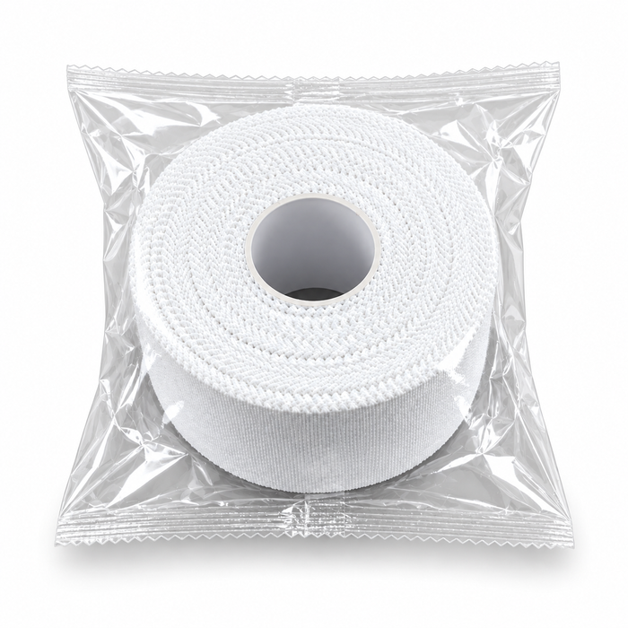 Sports Tape Fabric Single Roll Wrapped 25mm x 13.7m - White - Image 3