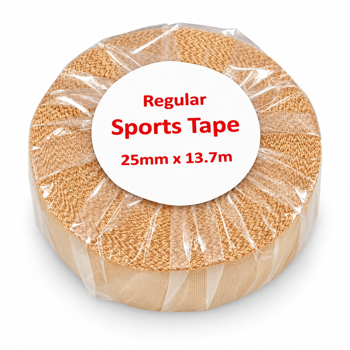 Regular Rigid Sports Tape Fabric Single Roll Wrapped 25mm x 13.7m - Beige (EOL)