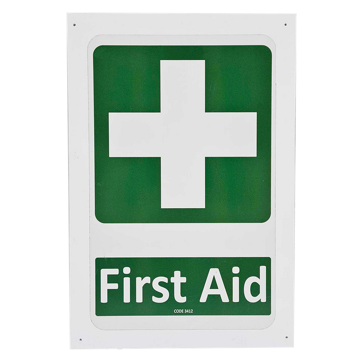First aid sign on PVC plastic 240x340mm +/-