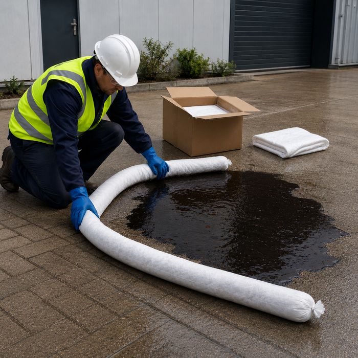Oil / Hydrocarbon Absorbent Sock 1.2m x 7.6cm - Image 2