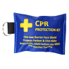 CPR Key Ring Pouch Blue with CPR & Examination Gloves