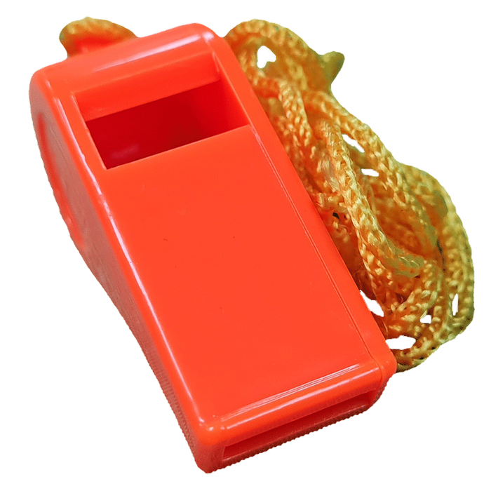 Hi-Vis Sport / Emergency Alert Whistle - with neck cord
