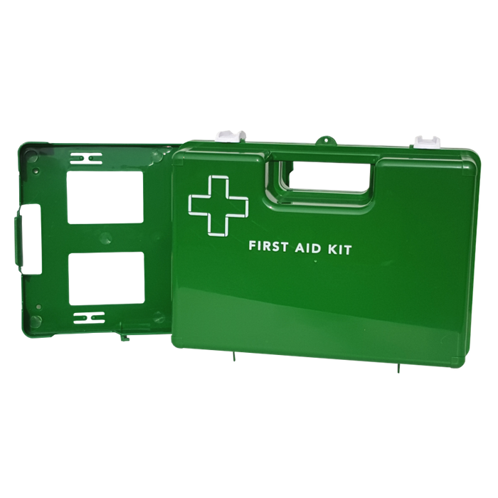 First Aid Box Plastic, Green, Large with Wall Mount Bracket Empty