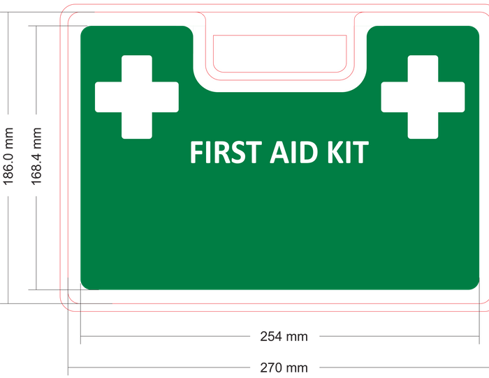 First Aid Box Plastic, Green, Large with Wall Mount Bracket Empty - Image 2