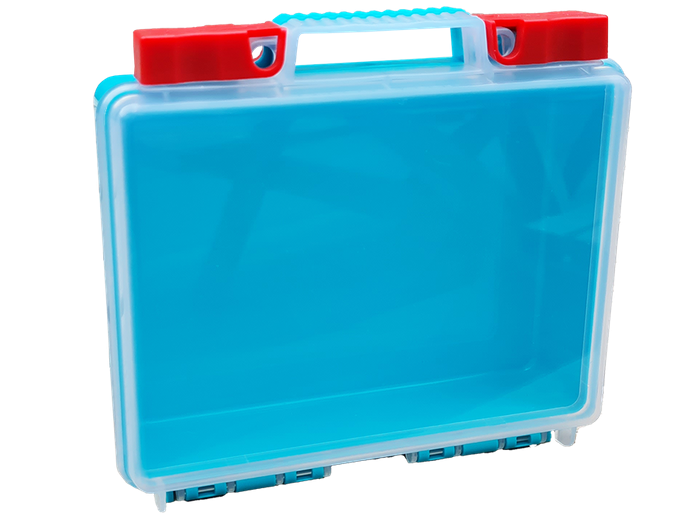 First Aid Box Plastic, Green Base Clear Lid, Large Empty No Stickers Blank 145x115x45mm