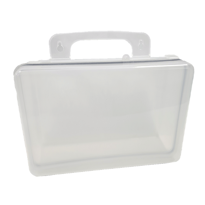 First Aid Box Plastic, Clear, Medium Wall Mount Flap Single Cavity Empty No Stickers Blank - Image 2