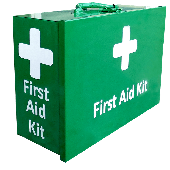 First Aid Metal Box Landscape Large Wall Mountable Green Empty