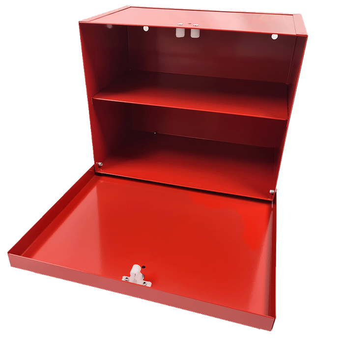First Aid Box – Red Metal (Single Cavity, Wall-Mountable)