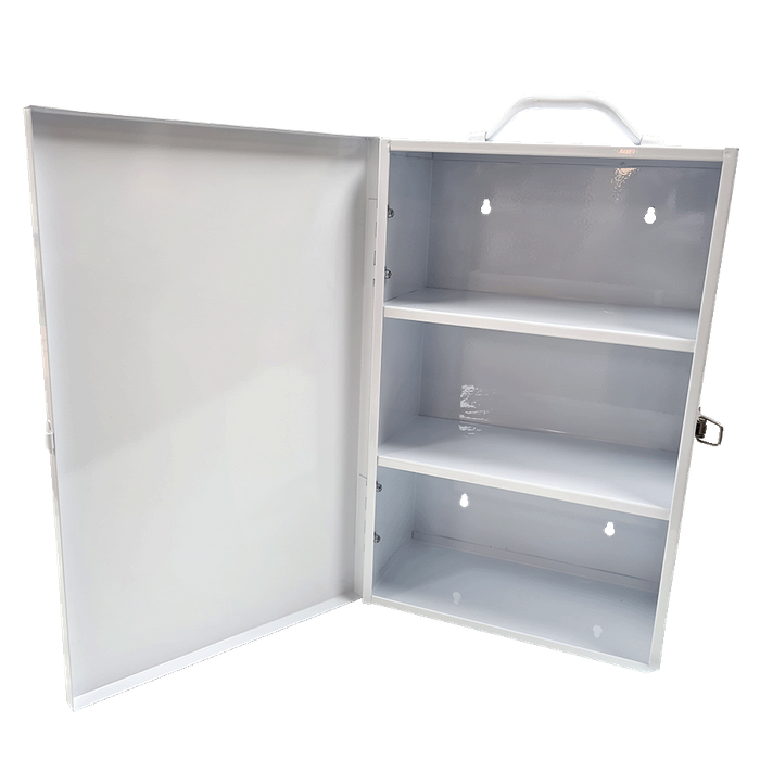 First Aid Metal Box Portrait Large Wall Mountable White Empty - Image 2