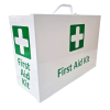 First Aid Metal Box Landscape Large Wall Mountable White Empty