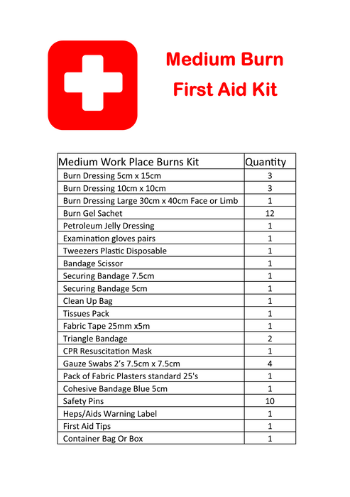 Burn Injury First Aid Kit Medium / Commercial Lunchbox Style - Image 2