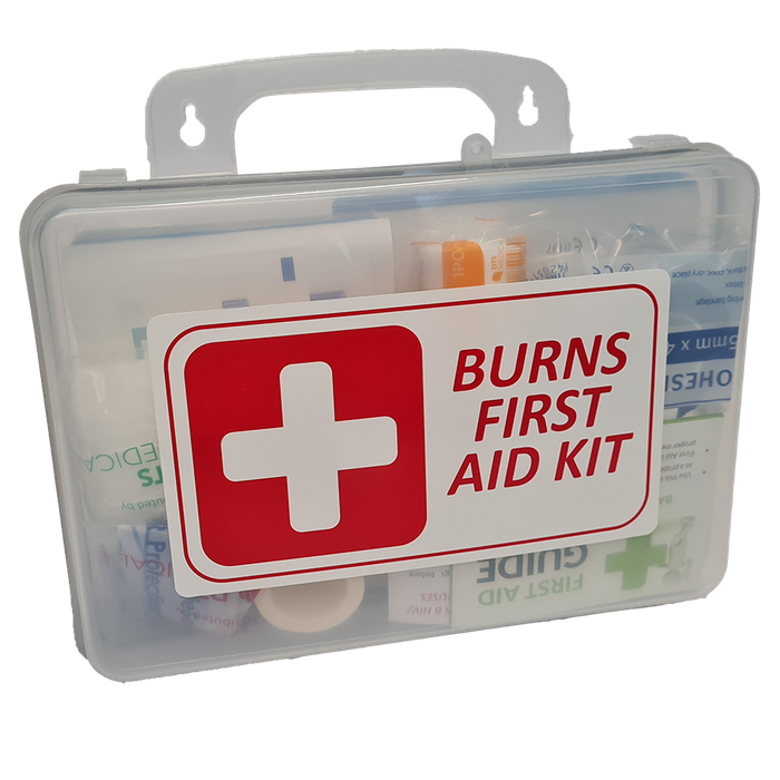 Burn Injury Essentials First Aid Kit Clear Plastic Box Store or Wall Mount - Image 3