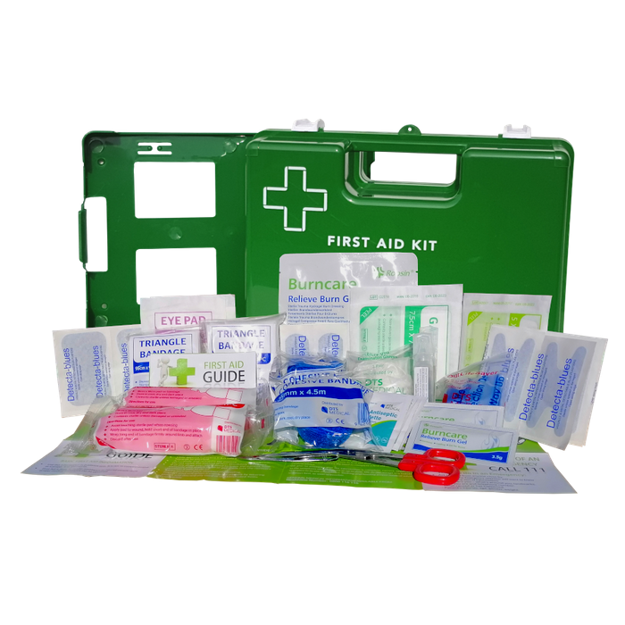 Kitchen, Food & Catering First Aid Kit Small In Green Wall Mount Plastic Box