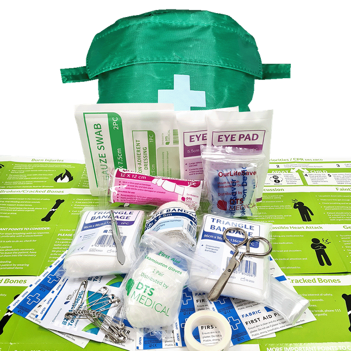 Economy Lone Worker First Aid Kit in Belt Loop Semi Circle Pouch