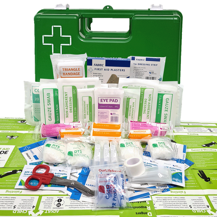 First Aid Kit Office 1-50 Person Green Wall Mountable Plastic Box