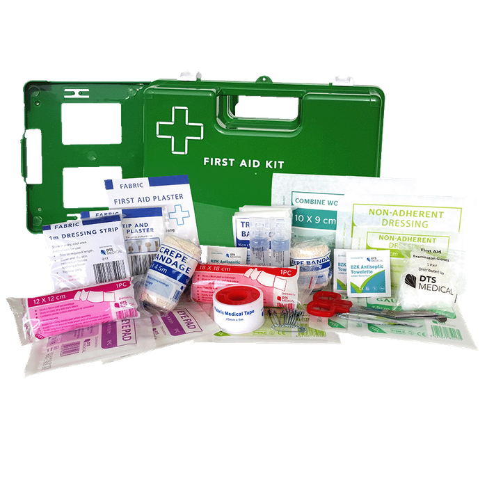First Aid Kit Office 1-5 Person Green Wall Mountable Plastic Box