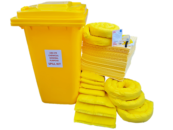 240Ltr Chemical or General Purpose Spill Kit in Bin