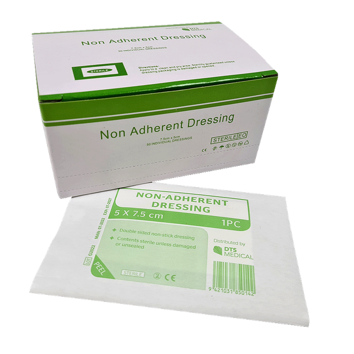 Non Adherent Dressings 7.5cmx5cm Box of 50 Sterile