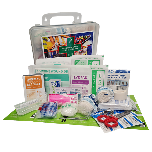 First Aid Kit - Essentials Industrial and Marine in Clear Plastic Box