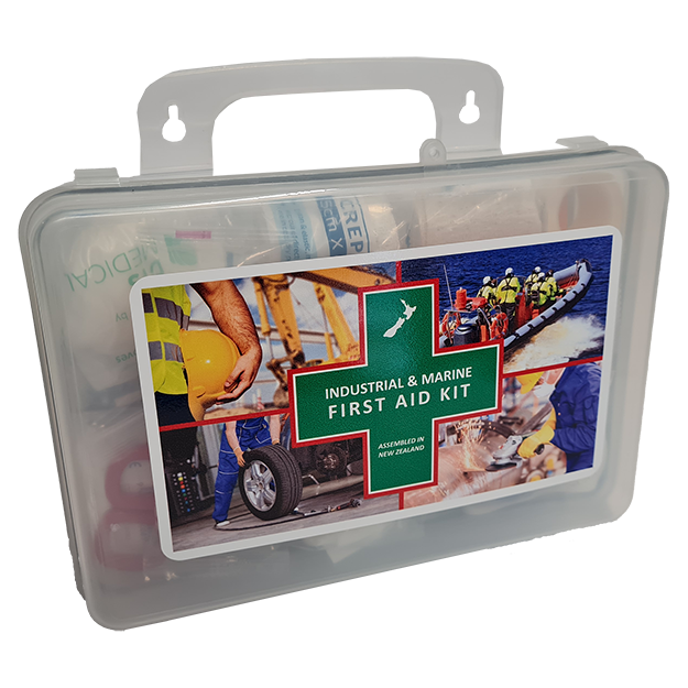First Aid Kit - Essentials Industrial and Marine in Clear Plastic Box - Image 2