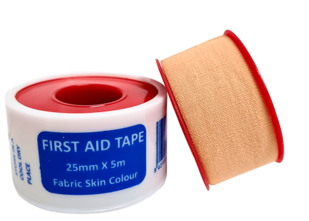 Fabric First Aid Medical Tape Skin Colour, 25mm x 5m Cap and Spool