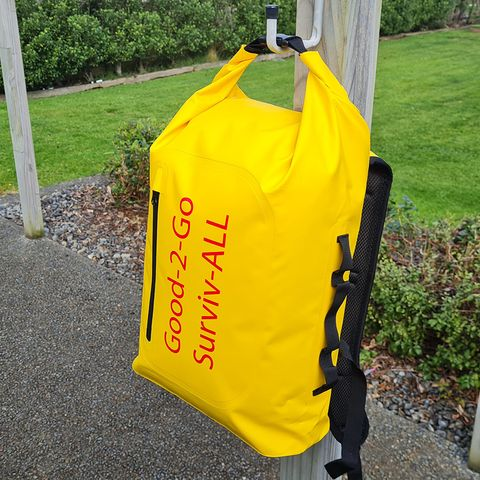 Dry Bag Back Pack XL - Padded Back and Shoulder Straps - Yellow - Printed with Good-2-Go - Image 2